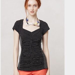 Anthropologie Postmark blouse ruled & ruched